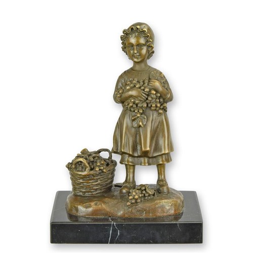 Bronzefigur mädchen mit - bronzefigur,