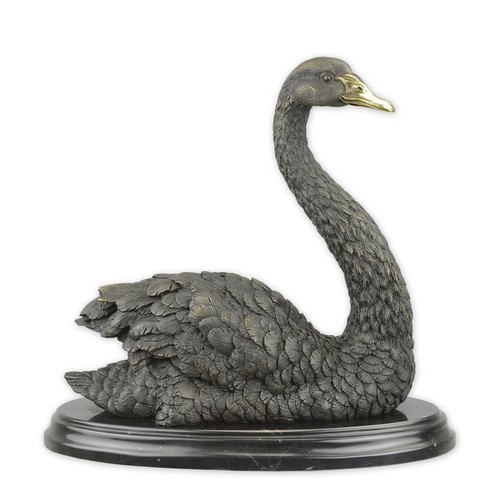 Bronzefigur schwan höhe 31 - bronzefigur,