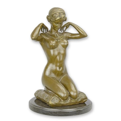 Bronzefigur knieende frau - frau, mit