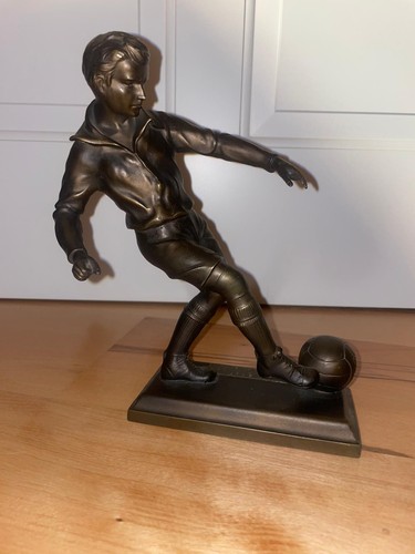 Alt bronzefigur fußball - alt, h