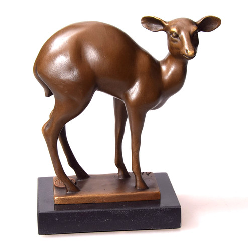 Bronzefigur rehkalb kitz reh - bronzefigur,