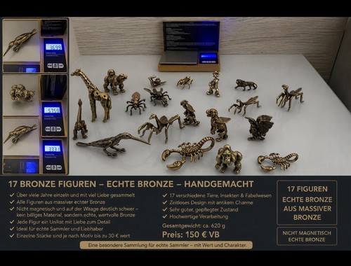 17x bronze figuren set - bronze,