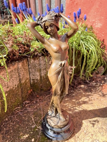 Jugendstil bronze figur akt - jugendstil,
