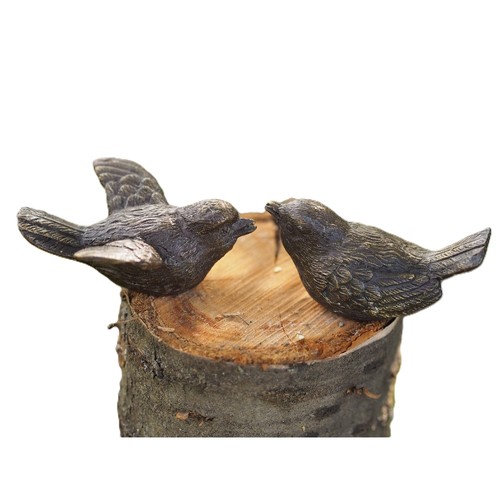 Bronzefigur vogelpaar teilig - bronzefigur, 2-teilig