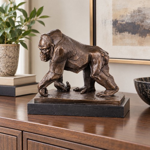 Bronze skulptur gorilla - bronze,