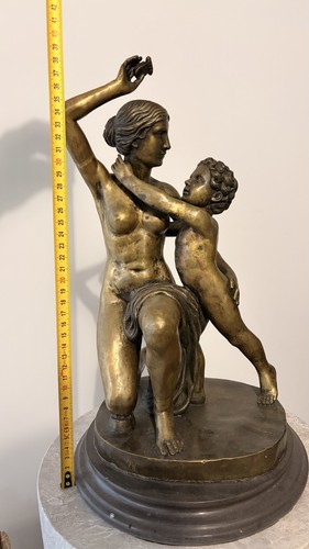 Titel bronzefigur frau mit - bronzefigur,