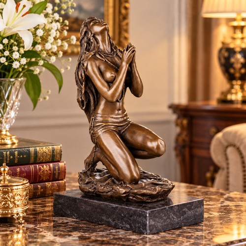 Bronze skulptur betende frau - bronze,