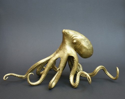 Bronze figur octopus - bronze,