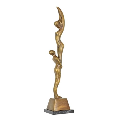 Moderne bronzefigur zwei - moderne,