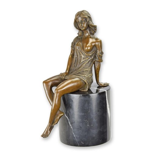 Bronzefigur halbnackte frau - bronzefigur,