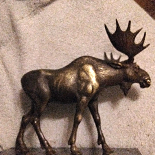 Bronze elch skulptur - bronze,