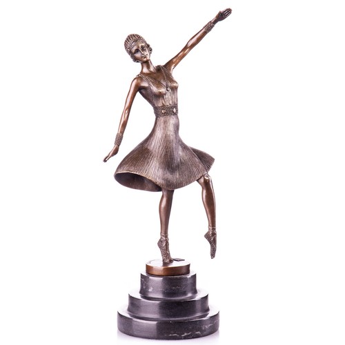 Art deco bronzefigur tänzerin - deco,