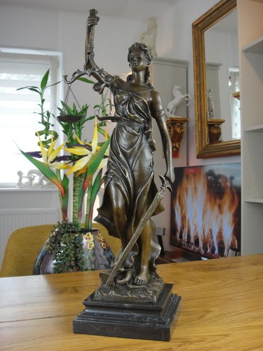 Bronze marmor justitia - bronze, statue