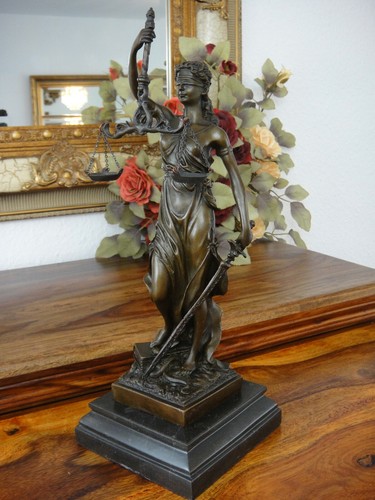 Bronze marmor justitia - bronze, statue