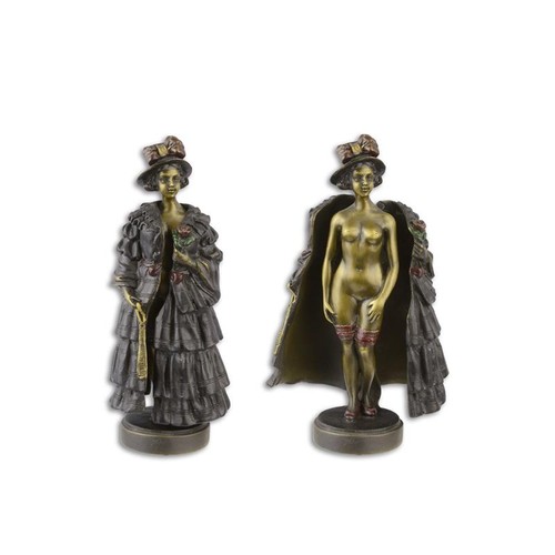 Aufklappbare bronzefigur frau - aufklappbare,