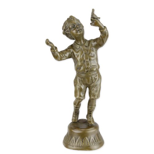 Bronzefigur junge mit - bronzefigur,