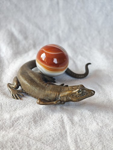 Kleine alte bronze eidechse - bronze,