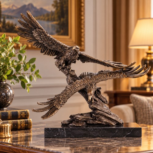 Bronze skulptur zwei adler - zwei, im