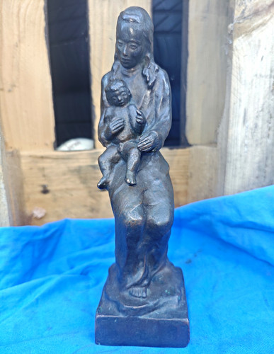 Alte bronzefigur maria mit - alte,