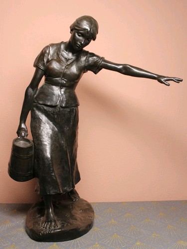 Bronze figur wasserträgerin - figur,