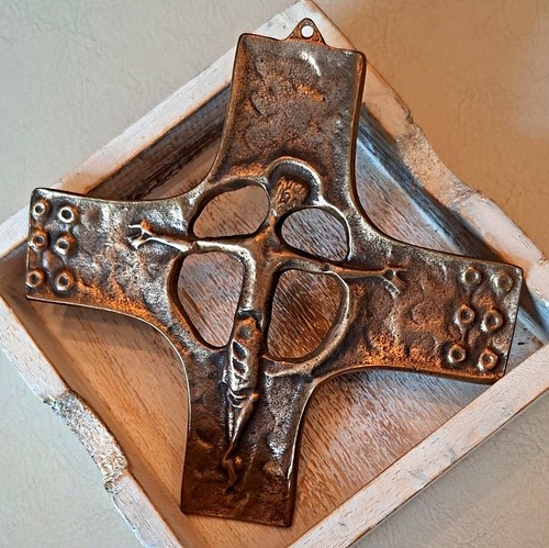 Brutalistenkreuz bronze 60er - brutalistenkreuz,
