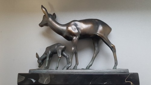 Bronzefigur rehkuh mit - "rehkuh,