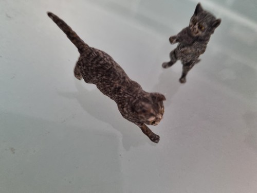 Katzen bronzefigur skulptur - katzen,