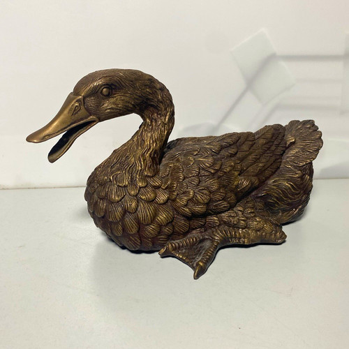 Antike bronze ente sitzende - antike,