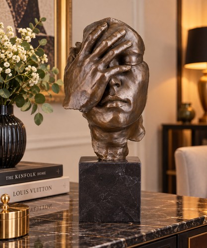 Bronze skulptur gesicht - skulptur, mit