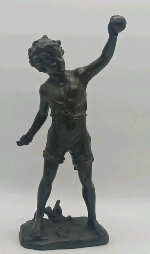 Bronze figur signiert - bronze, f