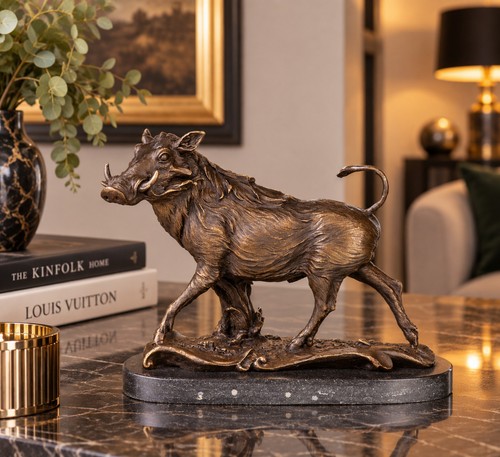 Bronze skulptur warzenschwein - skulptur,